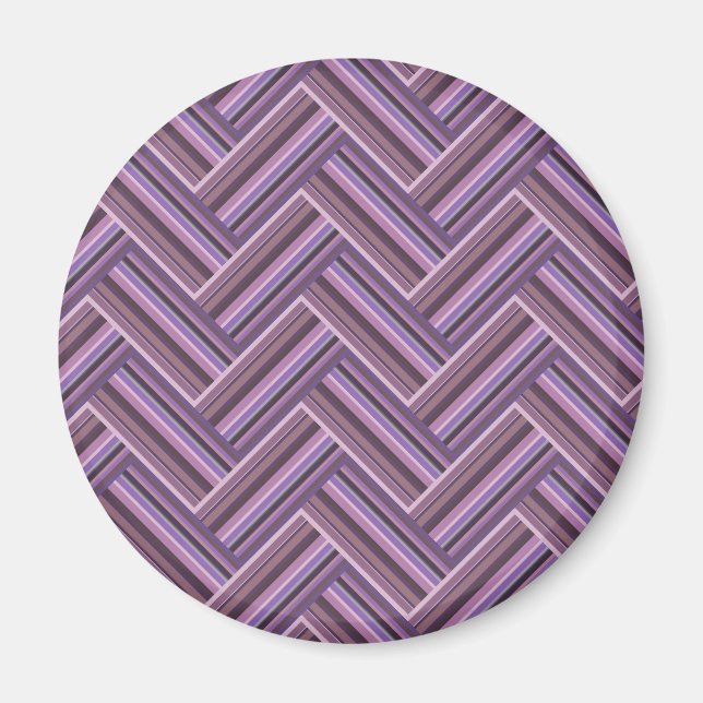 Mauve stripes double weave pattern magnet (Front)