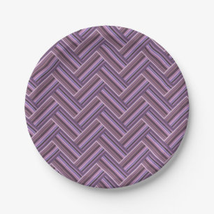 Mauve stripes double weave pattern paper plate
