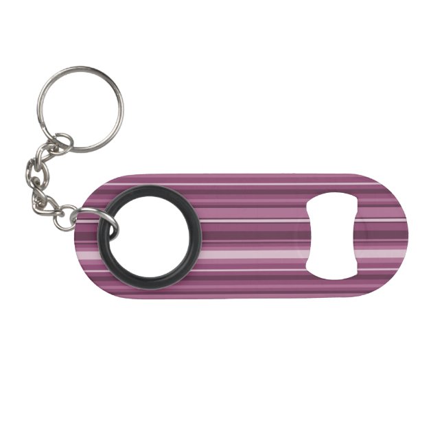 Mauve stripes keychain bottle opener (Front (Horizontal))
