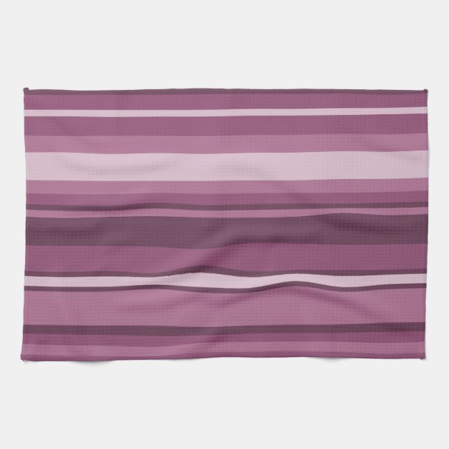 Mauve stripes kitchen towel (Horizontal)