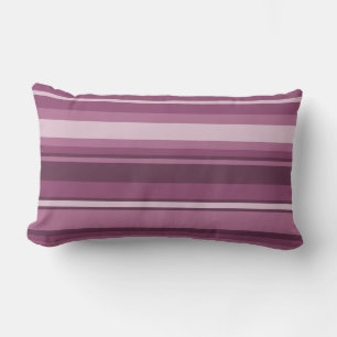 Mauve stripes lumbar pillow