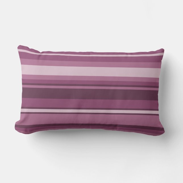 Mauve stripes lumbar pillow (Front)