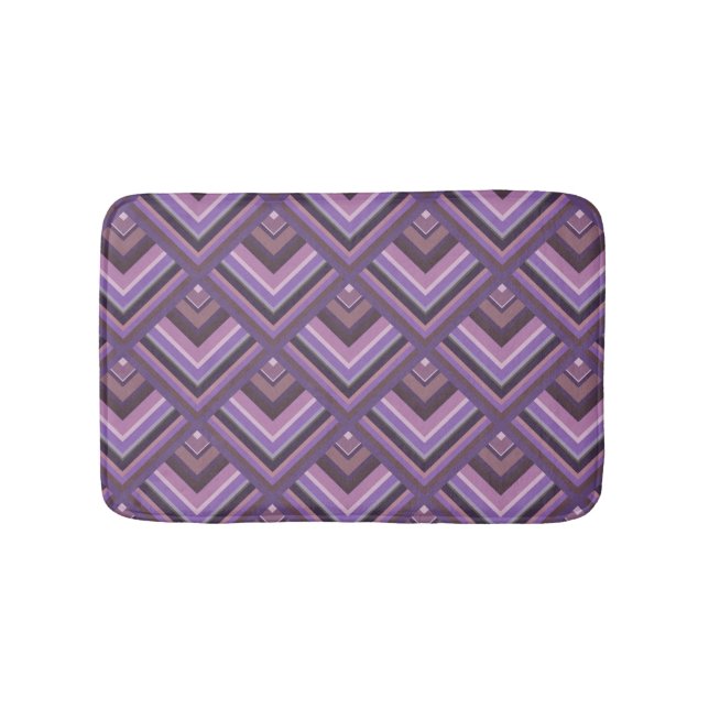 Mauve stripes scale pattern bath mat (Front)