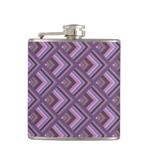 Mauve stripes scale pattern hip flask