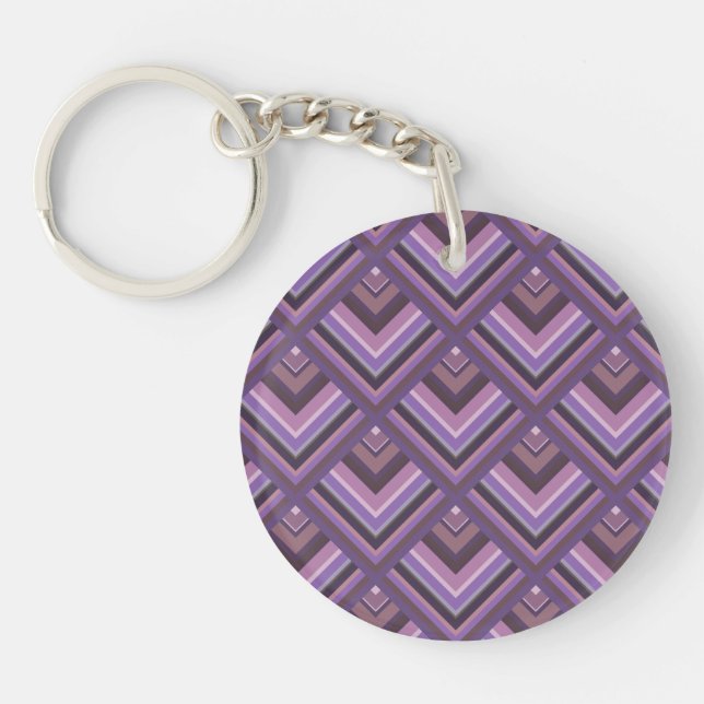 Mauve stripes scale pattern keychain (Front)