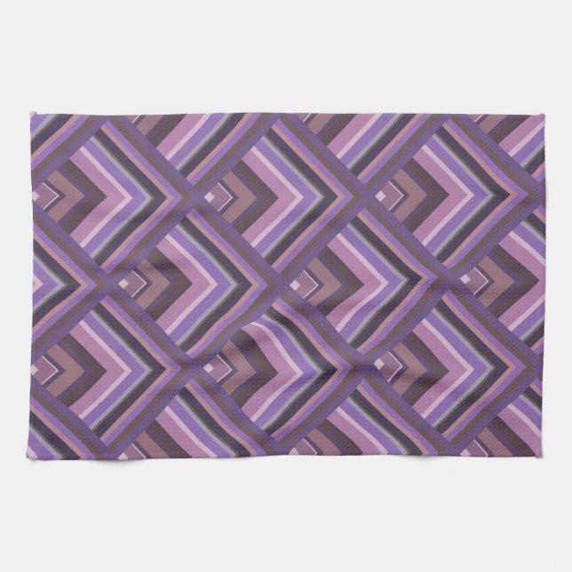 Mauve stripes scale pattern kitchen towel (Horizontal)