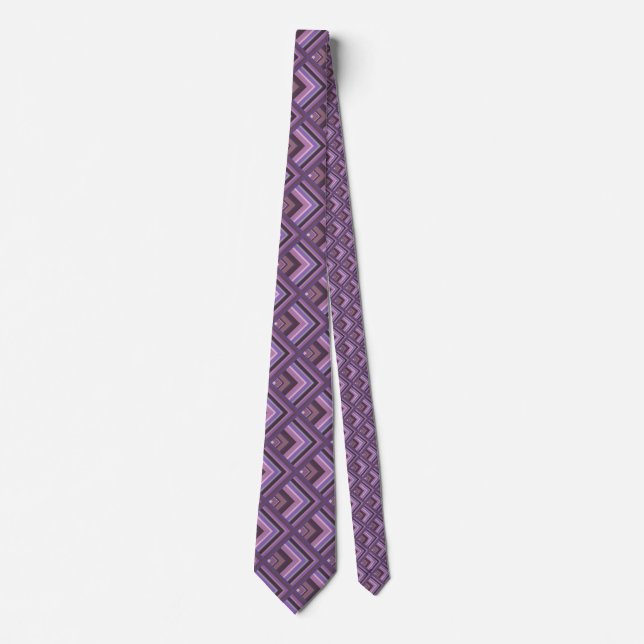Mauve stripes scale pattern tie (Front)