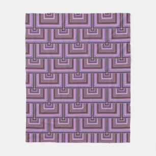Mauve stripes square scales pattern fleece blanket