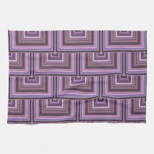 Mauve stripes square scales pattern kitchen towel