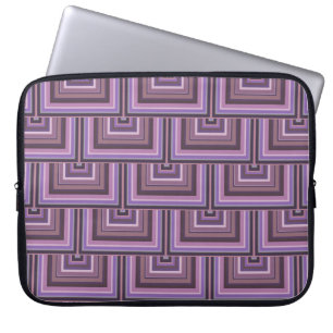 Mauve stripes square scales pattern laptop sleeve