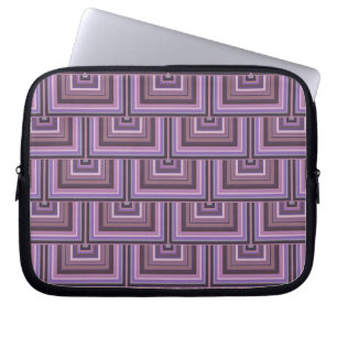 Mauve stripes square scales pattern laptop sleeve