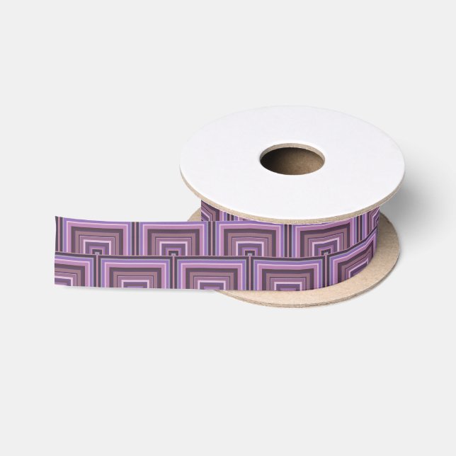 Mauve stripes square scales pattern satin ribbon (Spool)