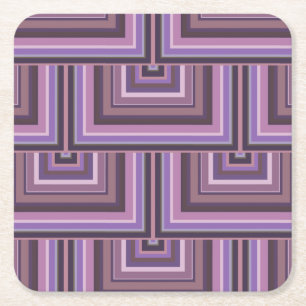 Mauve stripes square scales pattern square paper coaster