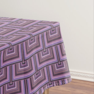 Mauve stripes square scales pattern tablecloth