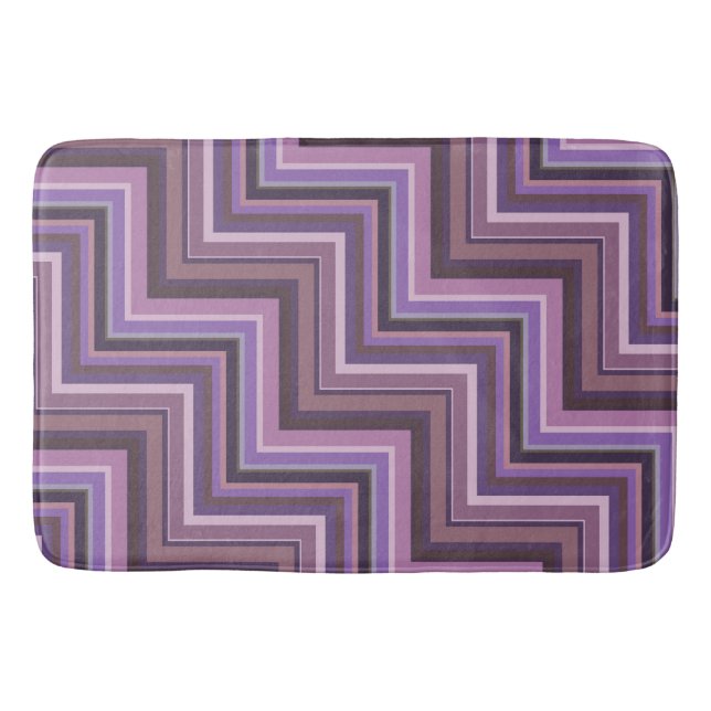Mauve stripes stairs pattern bath mat (Front)