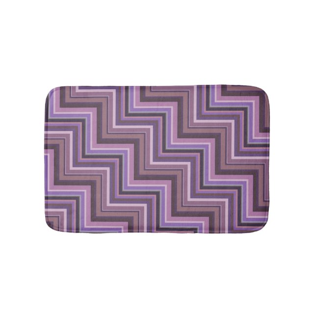 Mauve stripes stairs pattern bath mat (Front)
