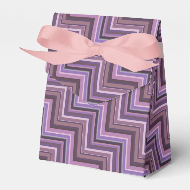 Mauve stripes stairs pattern favor box (Front Side)