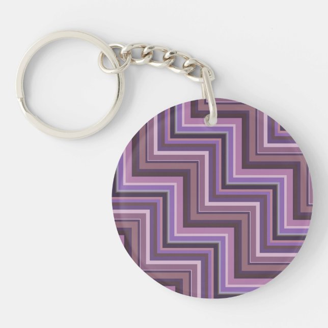 Mauve stripes stairs pattern keychain (Front)