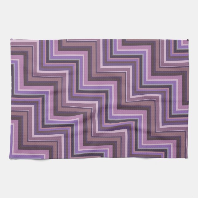 Mauve stripes stairs pattern kitchen towel (Horizontal)