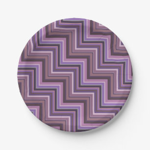 Mauve stripes stairs pattern paper plate
