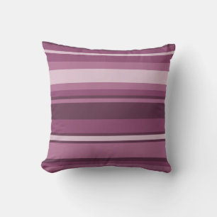 Mauve stripes throw pillow