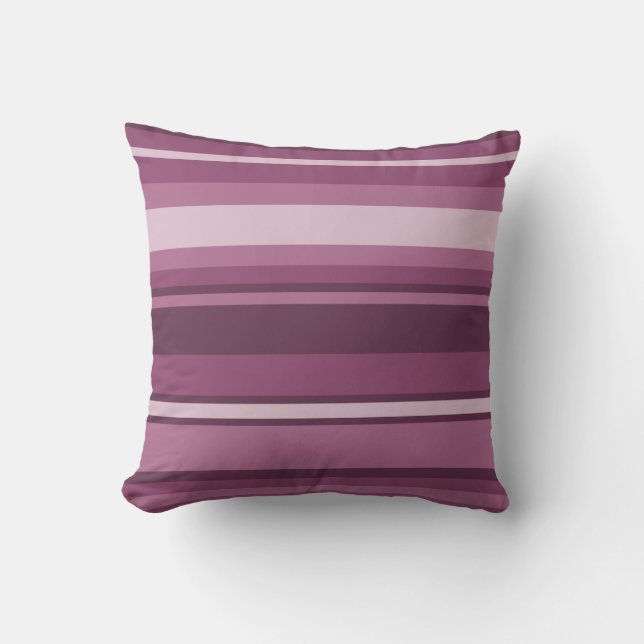 Mauve stripes throw pillow (Front)