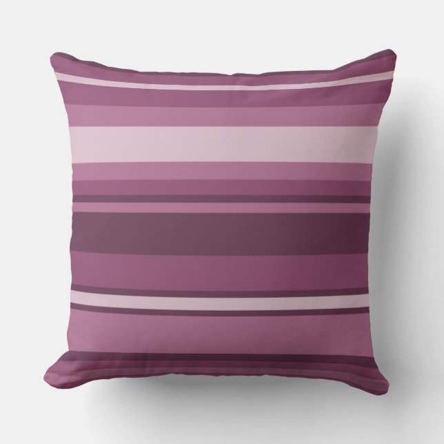 Mauve stripes throw pillow (Front)