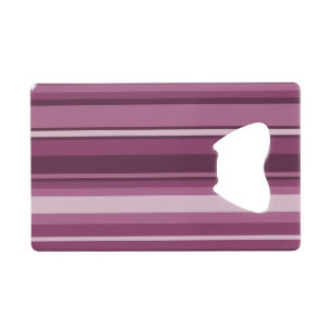 Mauve stripes wallet bottle opener