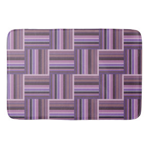 Mauve stripes weave pattern bath mat