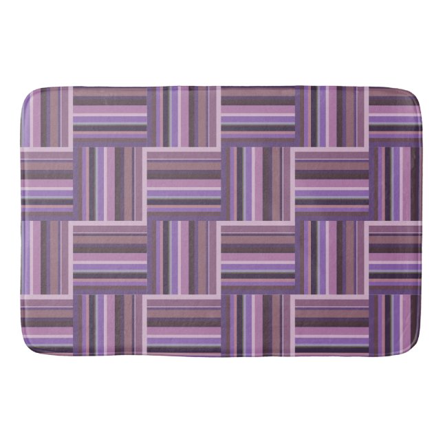 Mauve stripes weave pattern bath mat (Front)