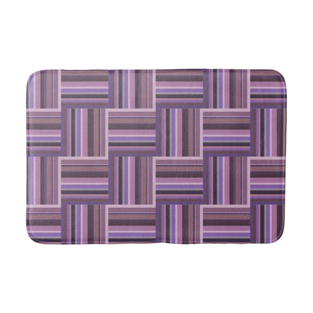 Mauve stripes weave pattern bath mat (Front)