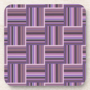 Mauve stripes weave pattern coaster
