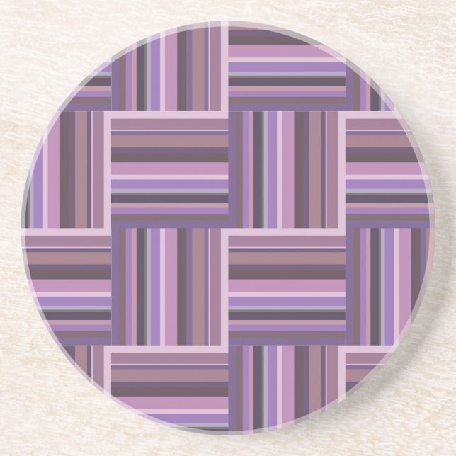 Mauve stripes weave pattern coaster (Front)