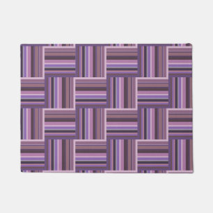 Mauve stripes weave pattern doormat