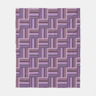 Mauve stripes weave pattern fleece blanket