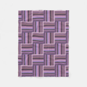 Mauve stripes weave pattern fleece blanket