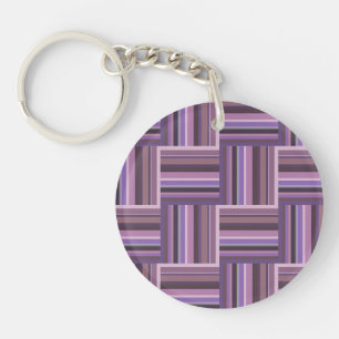 Mauve stripes weave pattern keychain