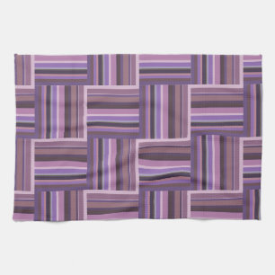 Mauve stripes weave pattern kitchen towel