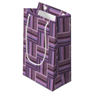Mauve stripes weave pattern small gift bag