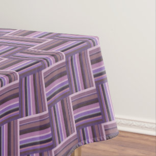 Mauve stripes weave pattern tablecloth