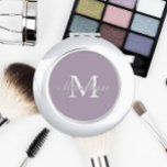 Mauve Stylized Wedding Bridesmaid Monogram Compact Mirror<br><div class="desc">A personalized compact mirror for your wedding bridesmaid or maid or honour that has her initial and name stylized on a trendy,  mauve colour background. Edit to replace initial and name. Select your compact mirror style. Customize further to change font styles and sizes if desired.</div>