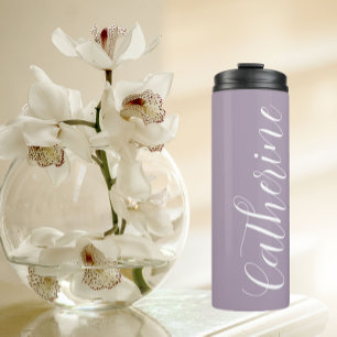 Mauve Stylized Wedding Bridesmaid Thermal Tumbler