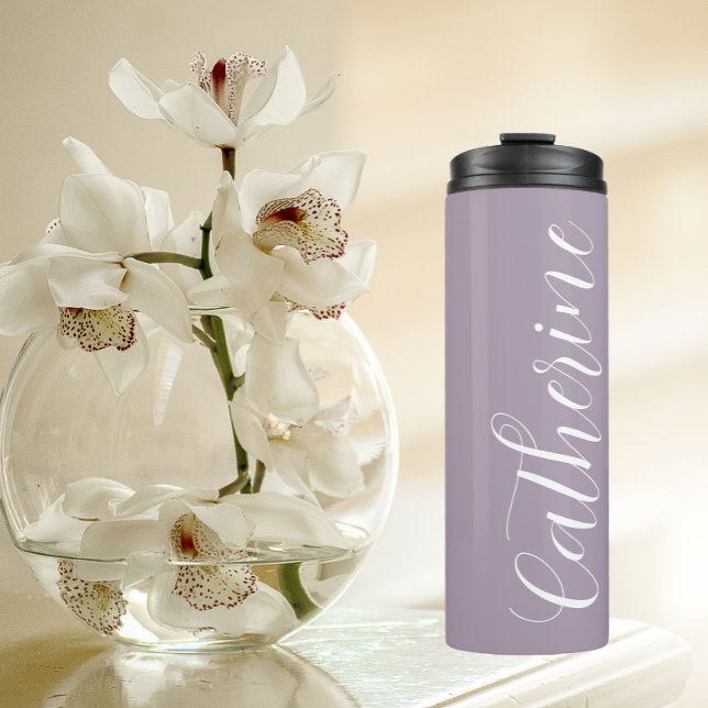 Mauve Stylized Wedding Bridesmaid Thermal Tumbler (In Situ)