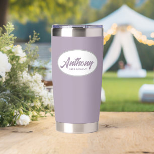 Mauve Stylized Wedding Groomsman Name Insulated Tumbler