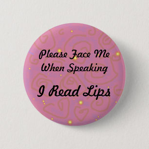Mauve Swirl Hearing Loss Button