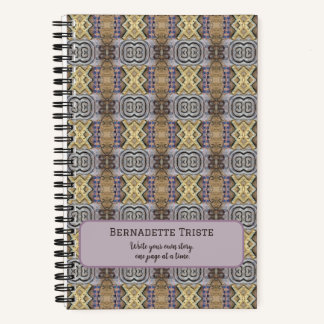 Mauve Tan Brown Geometric Seamless Pattern Notebook