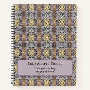 Mauve Tan Brown Geometric Seamless Pattern Notebook