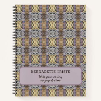 Mauve Tan Brown Geometric Seamless Pattern Notebook