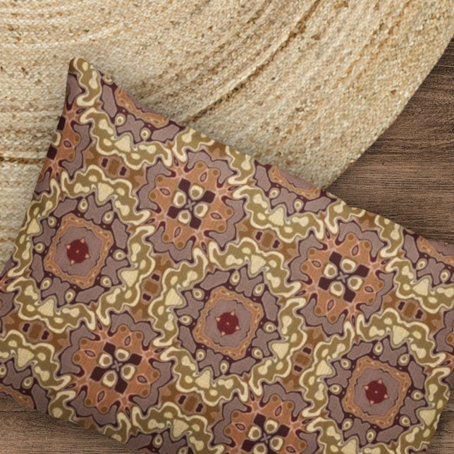 Mauve Taupe Ochre Tan Brown Bohemian Bali Art Pillowcase (Creator Uploaded)
