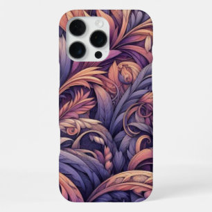 Mauve Taupe Pink Violet Purple Paisley Pattern iPhone 16 Pro Max Case